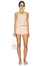 view 5 of 6 Greer Micro Short in Pink & Yellow Stripe