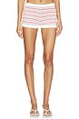 view 1 of 6 Tameka Knit Short in Red & Navy Stripe