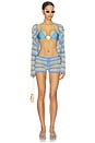 view 5 of 6 Anele Crochet Short in Blue Stripe