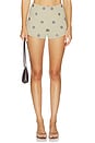 view 2 of 7 Calinda Short in Olive & Brown Dot