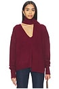 view 1 of 4 Mishka Scarf Sweater in Burgundy