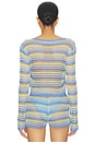 view 3 of 4 Anele Crochet Top in Blue Stripe