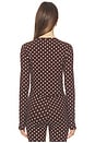 view 4 of 6 Iris Cardigan Set in Brown & White Dot