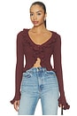 view 1 of 4 Renee Cardigan Top in Brown