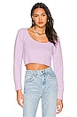 view 1 of 4 Kimberly Fuzzy Crop Sweater in Lavender