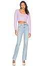 view 4 of 4 Kimberly Fuzzy Crop Sweater in Lavender