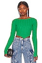 view 1 of 4 Daya Crop Sweater Top in Green