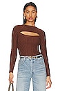 view 1 of 4 Zaria Cut Out Sweater in Chocolate