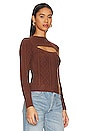 view 2 of 4 Zaria Cut Out Sweater in Chocolate