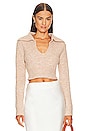 view 1 of 4 Carly Deep V Sweater in Blush Nude