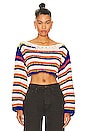 view 1 of 4 Stefanie Crop Sweater in White Multi