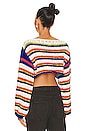 view 3 of 4 Stefanie Crop Sweater in White Multi