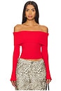 view 1 of 4 Candace Off Shoulder Sweater in Red