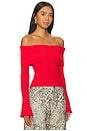 view 2 of 4 Candace Off Shoulder Sweater in Red