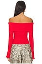 view 3 of 4 Candace Off Shoulder Sweater in Red