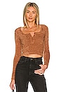 view 1 of 4 Clare Long Sleeve Top in brown