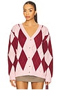 view 1 of 4 Josie Argyle Cardigan in Pink Multi