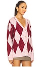 view 2 of 4 Josie Argyle Cardigan in Pink Multi