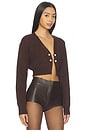 view 2 of 4 Destiny Cardigan Sweater in Dark Brown