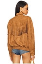 view 4 of 6 Bella Faux Suede Fringe Jacket in Caramel