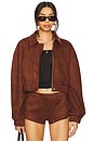 view 1 of 4 Amanda Faux Suede Jacket in Brown