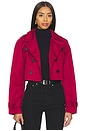 view 1 of 5 Marja Cropped Trench in Burgundy
