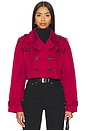 view 2 of 5 Marja Cropped Trench in Burgundy