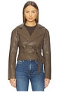 view 1 of 4 Olivia Faux Leather Jacket in Brown