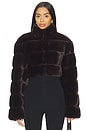 view 1 of 4 Sia Faux Fur Jacket in Dark Brown