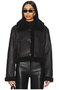 view 1 of 4 Cyrilla Faux Leather Jacket in Black