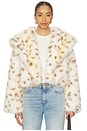 view 1 of 4 Rockie Faux Fur Jacket in White Leopard