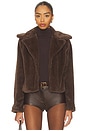 view 1 of 5 Payton Faux Fur Jacket in Dark Brown