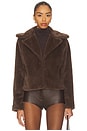 view 2 of 5 Payton Faux Fur Jacket in Dark Brown