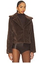 view 3 of 5 Payton Faux Fur Jacket in Dark Brown