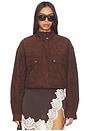 view 1 of 5 Kaydee Faux Suede Jacket in Brown