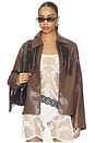 view 1 of 6 Mia Faux Leather Jacket in Brown