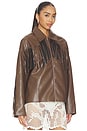 view 3 of 6 Mia Faux Leather Jacket in Brown
