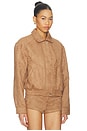 view 3 of 5 Graysen Faux Suede Jacket in Tan