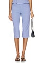 view 1 of 7 Drea Capri Pant in Blue Gingham