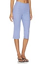 view 3 of 7 Drea Capri Pant in Blue Gingham