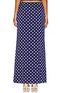 view 4 of 6 Annie Maxi Skirt in Navy Polka Dot