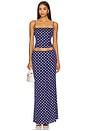 view 5 of 6 Annie Maxi Skirt in Navy Polka Dot