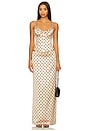 view 5 of 6 Elianna Midi Skirt in Tan Polka Dot