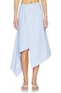 view 1 of 6 Dylan Asymmetrical Wrap Skirt in Blue Stripe