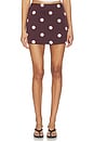view 1 of 6 Chardae Mini Skirt in Plum & Pink Dot