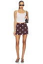 view 5 of 6 Chardae Mini Skirt in Plum & Pink Dot