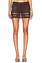 view 1 of 4 Elliana Crochet Mini Skirt in Brown
