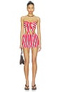 view 1 of 3 Amaltha Short Set in Red & White Stripe