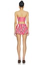 view 3 of 3 Amaltha Short Set in Red & White Stripe