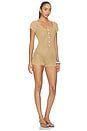 view 2 of 3 Michelle Crochet Romper in Camel
